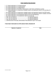 Form EC-030 Analyzer Demonstration and Emission Inspection Practical Examination Training Checklist - Nevada, Page 4