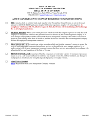 Document preview: Form 665 Asset Management Company Registration Form - Nevada