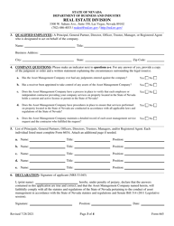 Form 665 Asset Management Company Registration Form - Nevada, Page 3