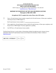Form 531 Timeshare Registered Representative Original Application - Nevada, Page 4