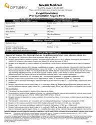 Document preview: Form FA-190 Evrysdi (Risdiplam) Prior Authorization Request Form - Nevada