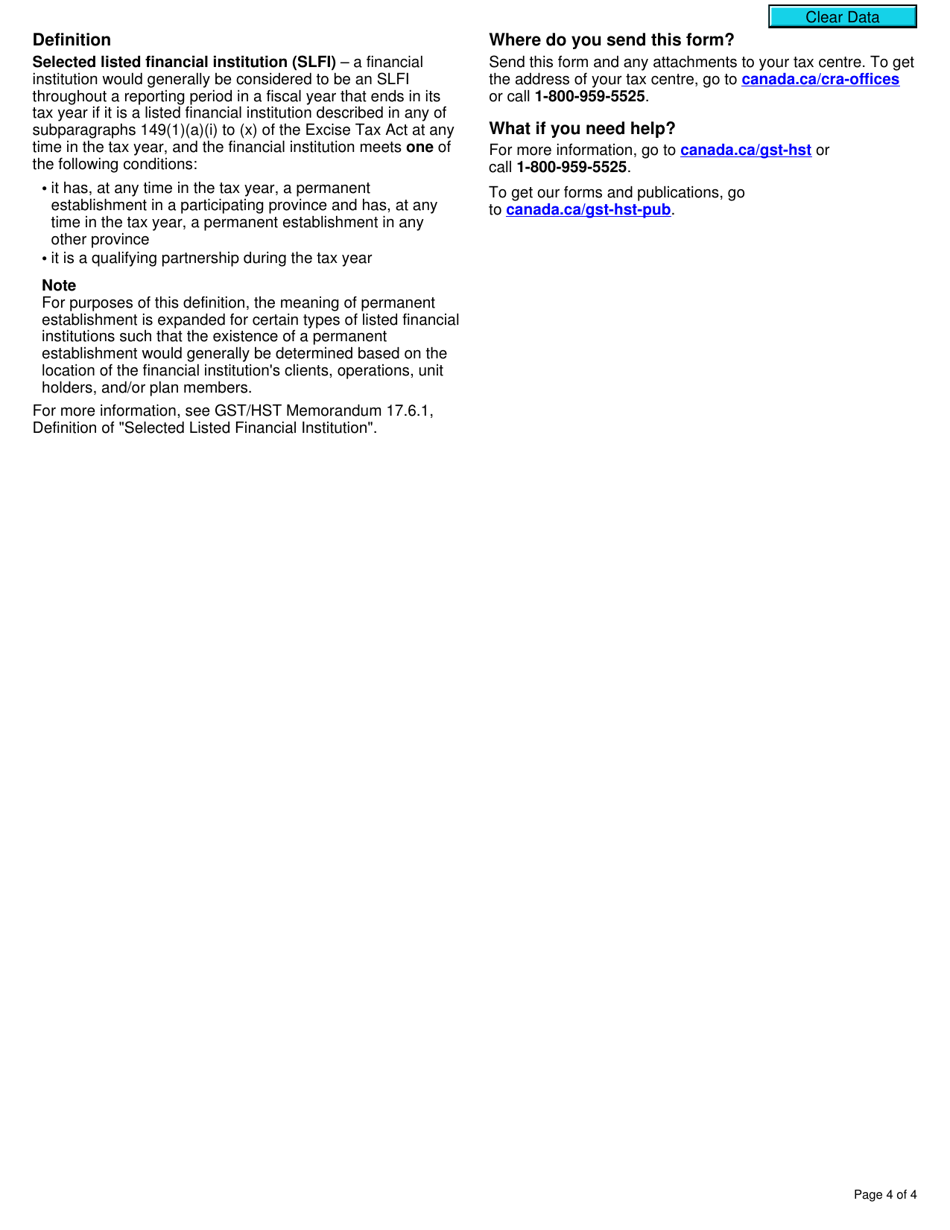 Form GST70 Election or Revocation of an Election to Change a Gst / Hst Fiscal Year - Canada, Page 4