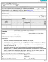 Form R102-R Regulation 102 Waiver Application - Canada, Page 5