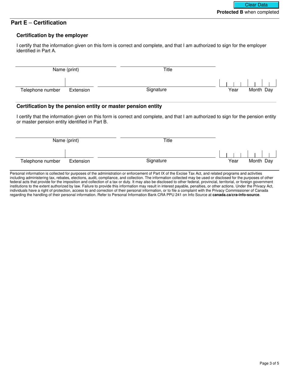 Form RC4615 Election or Revocation of the Election to Not Account for Gst / Hst on Actual Taxable Supplies - Canada, Page 3