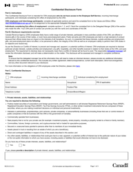 Document preview: Form RC512 Confidential Disclosure Form - Canada