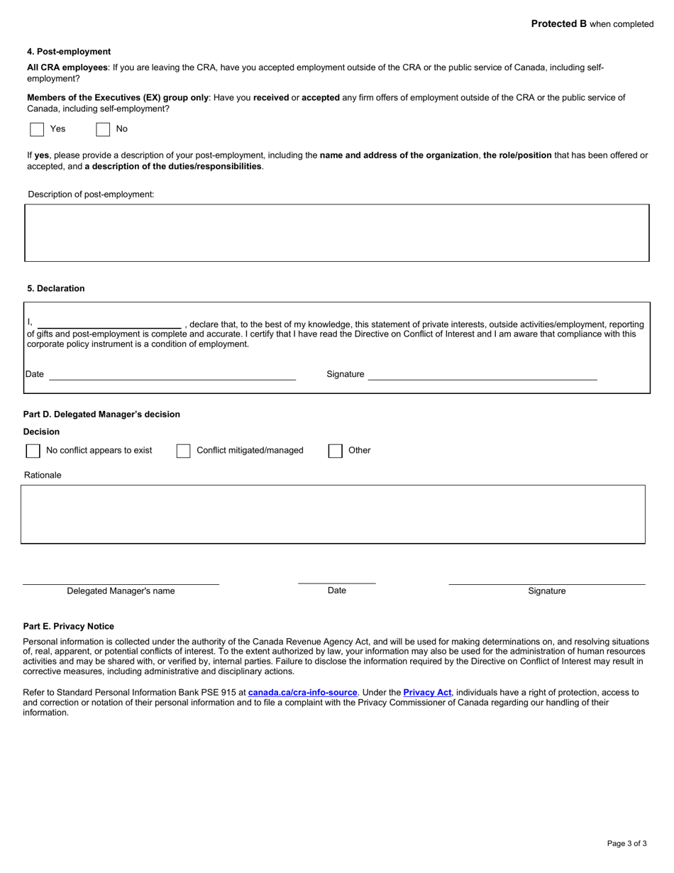 Form RC512 Confidential Disclosure Form - Canada, Page 3