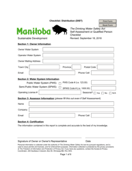 Qualified Person Assessment or Self-assessment - Checklist: Distribution (Dist) - Manitoba, Canada