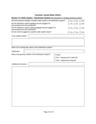 Qualified Person Assessment or Self-assessment - Checklist: Hauled Water (Haul) - Manitoba, Canada, Page 15