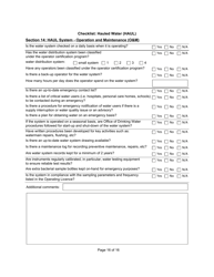 Qualified Person Assessment or Self-assessment - Checklist: Hauled Water (Haul) - Manitoba, Canada, Page 16