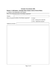 Qualified Person Assessment or Self-assessment - Checklist: Groundwater (Gw) - Manitoba, Canada, Page 13
