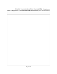 Qualified Person Assessment or Self-assessment - Checklist: Groundwater Under Direct Influence (Gudi) - Manitoba, Canada, Page 2