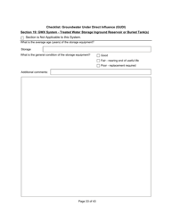 Qualified Person Assessment or Self-assessment - Checklist: Groundwater Under Direct Influence (Gudi) - Manitoba, Canada, Page 33