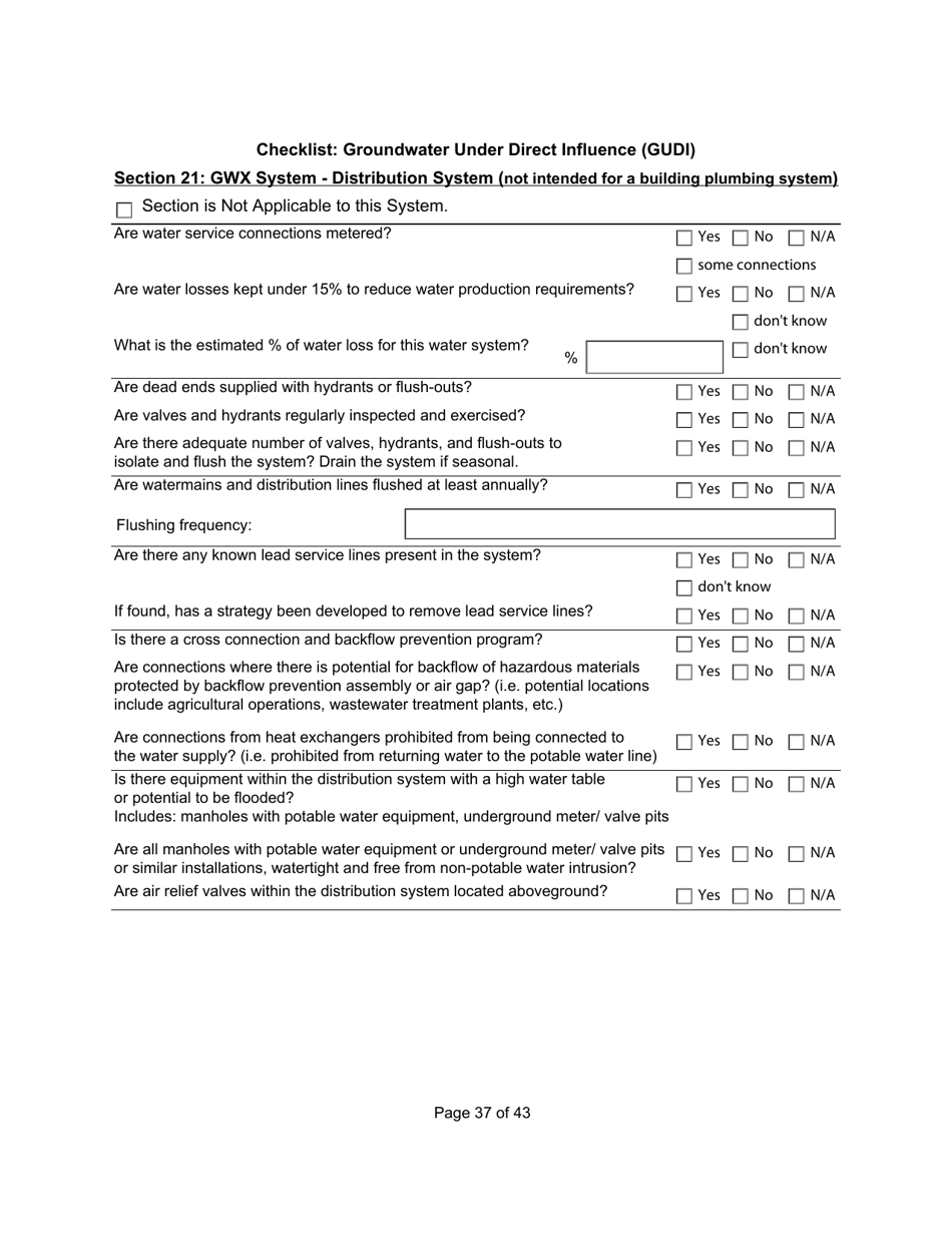 Qualified Person Assessment or Self-assessment - Checklist: Groundwater Under Direct Influence (Gudi) - Manitoba, Canada, Page 37