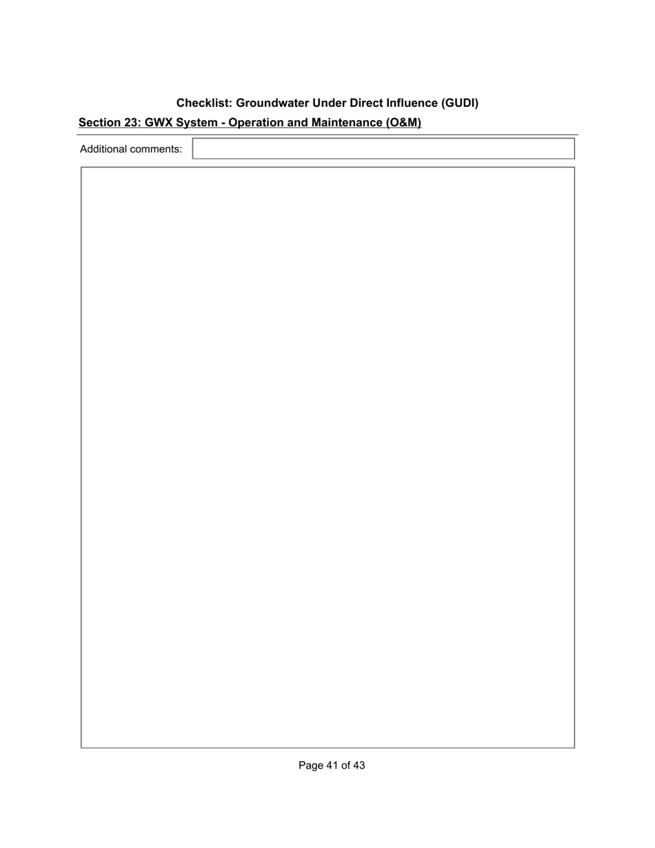 Qualified Person Assessment or Self-assessment - Checklist: Groundwater Under Direct Influence (Gudi) - Manitoba, Canada, Page 41
