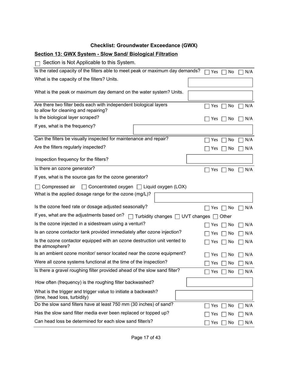 Qualified Person Assessment or Self-assessment - Checklist: Groundwater Exceedance (Gwx) - Manitoba, Canada, Page 17