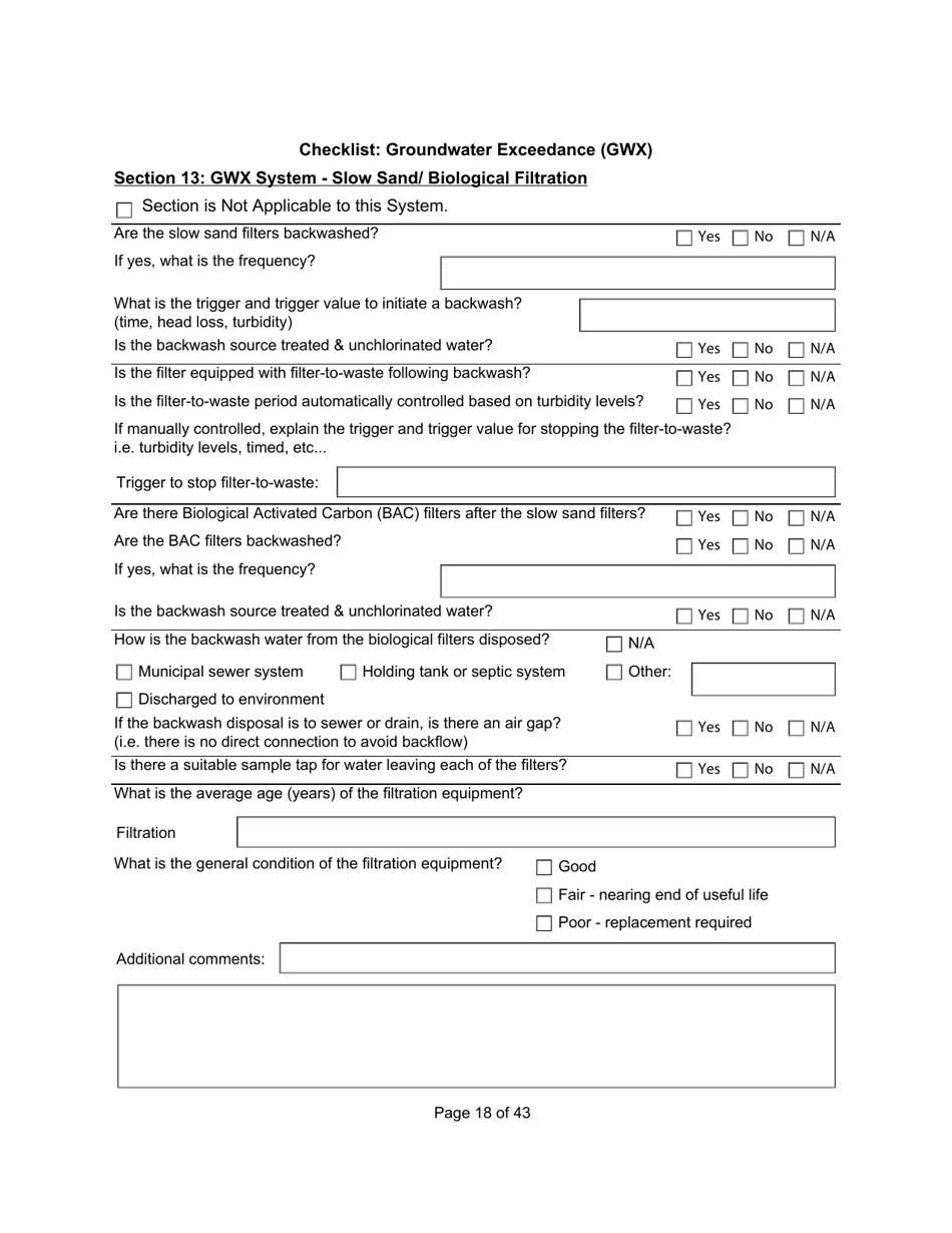 Qualified Person Assessment or Self-assessment - Checklist: Groundwater Exceedance (Gwx) - Manitoba, Canada, Page 18