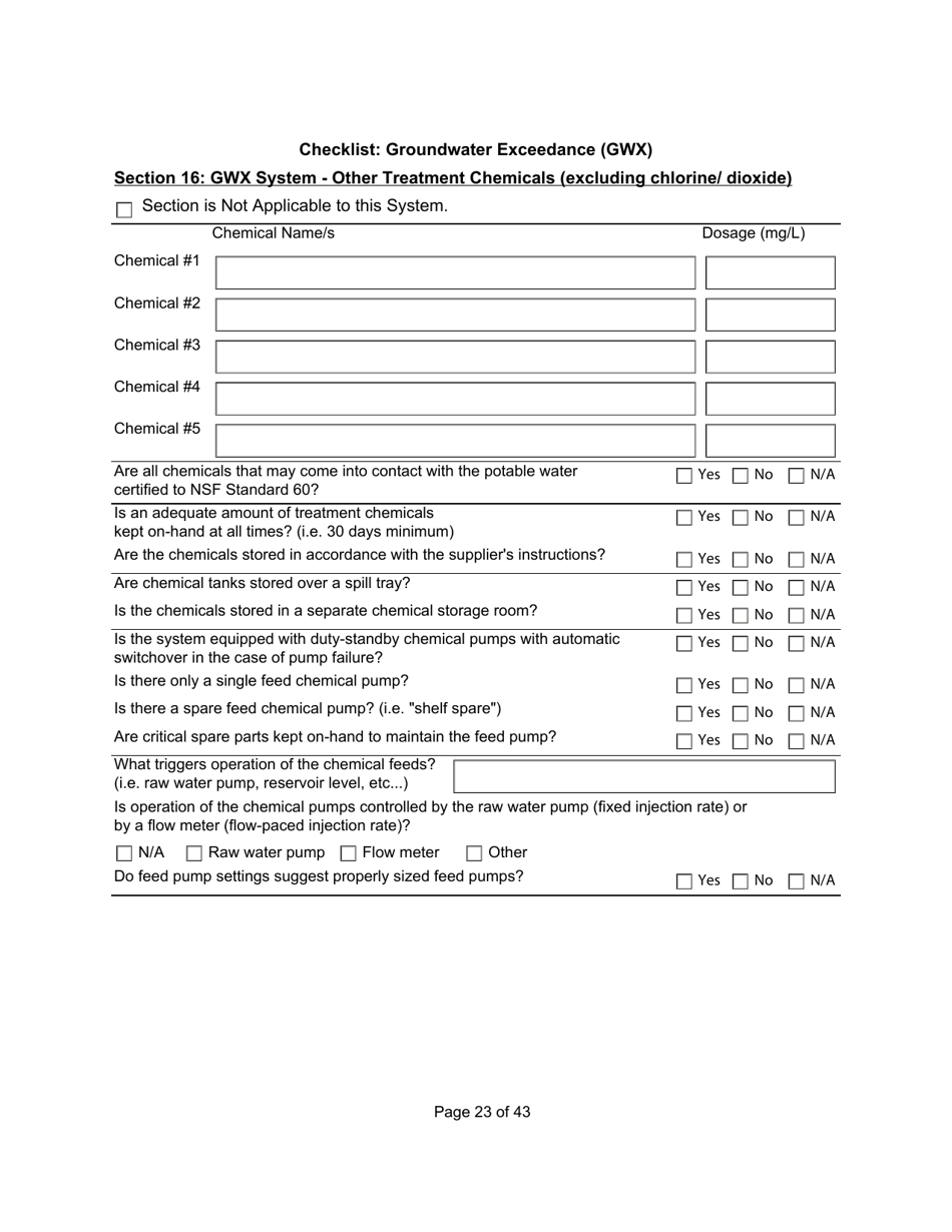 Qualified Person Assessment or Self-assessment - Checklist: Groundwater Exceedance (Gwx) - Manitoba, Canada, Page 23
