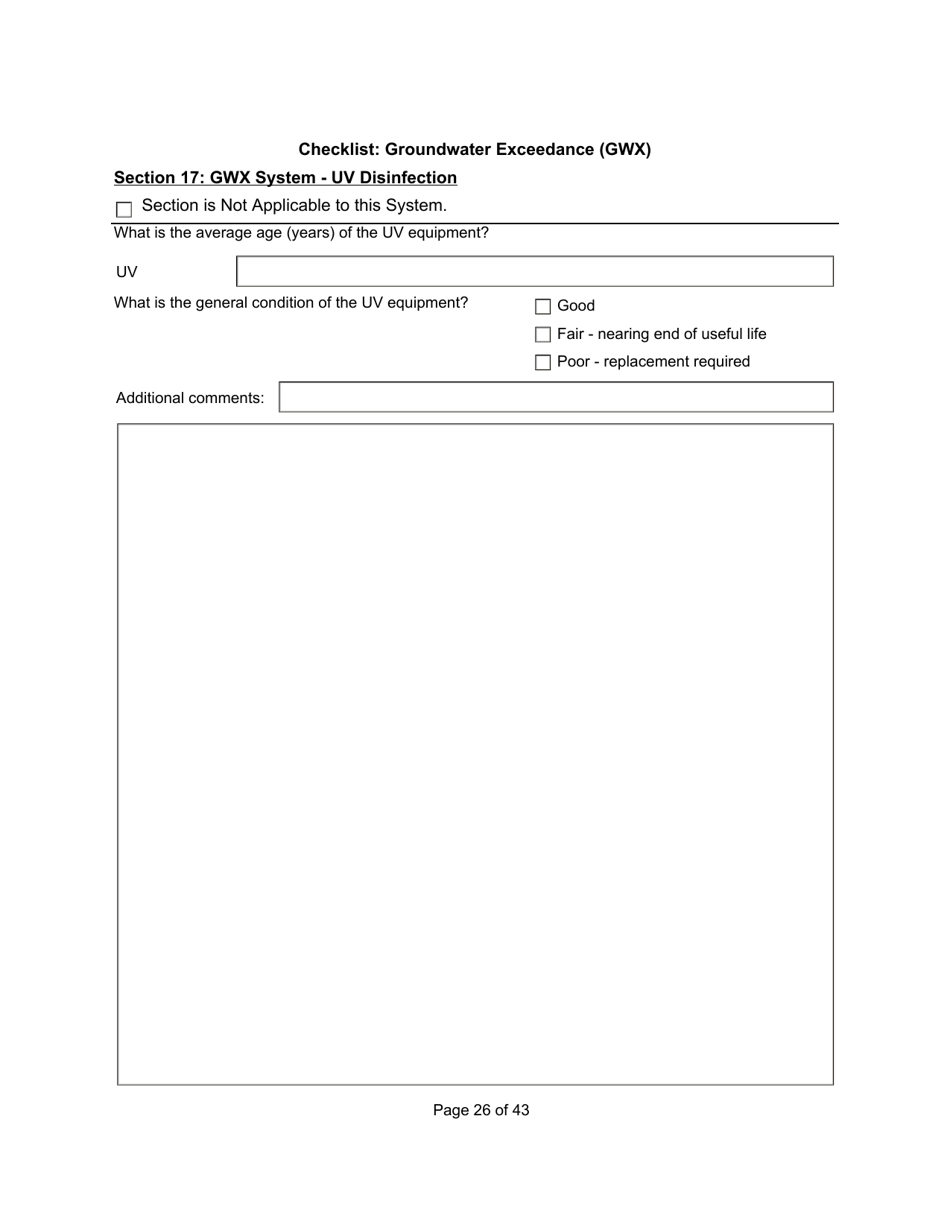 Qualified Person Assessment or Self-assessment - Checklist: Groundwater Exceedance (Gwx) - Manitoba, Canada, Page 26