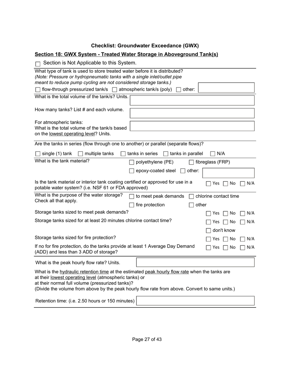 Qualified Person Assessment or Self-assessment - Checklist: Groundwater Exceedance (Gwx) - Manitoba, Canada, Page 27