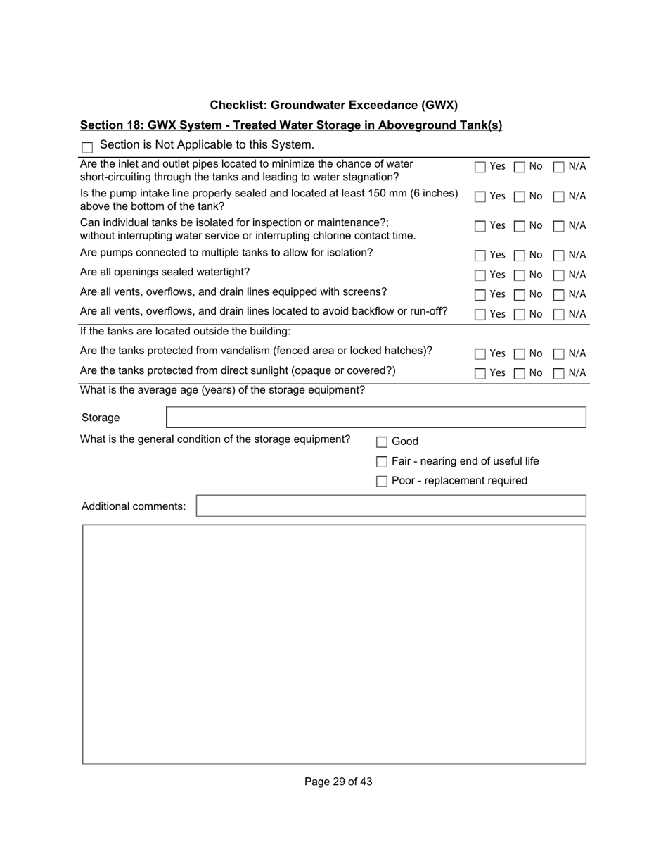 Qualified Person Assessment or Self-assessment - Checklist: Groundwater Exceedance (Gwx) - Manitoba, Canada, Page 29