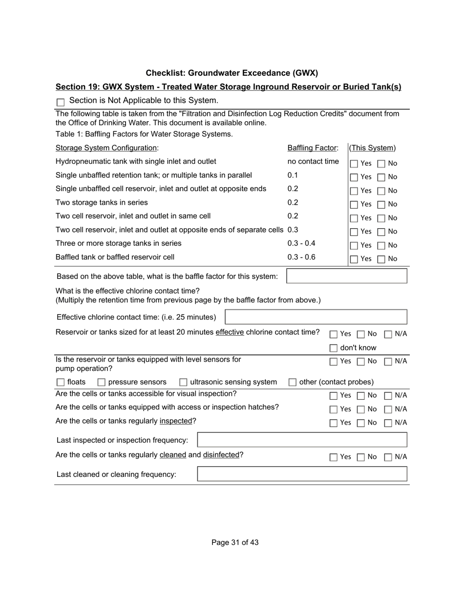 Qualified Person Assessment or Self-assessment - Checklist: Groundwater Exceedance (Gwx) - Manitoba, Canada, Page 31