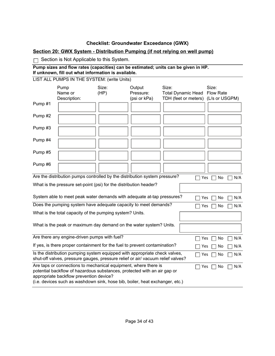 Qualified Person Assessment or Self-assessment - Checklist: Groundwater Exceedance (Gwx) - Manitoba, Canada, Page 34