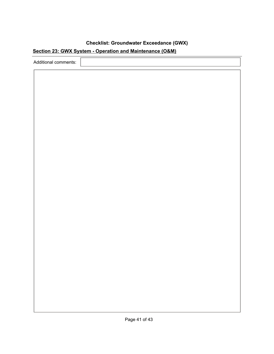 Qualified Person Assessment or Self-assessment - Checklist: Groundwater Exceedance (Gwx) - Manitoba, Canada, Page 41
