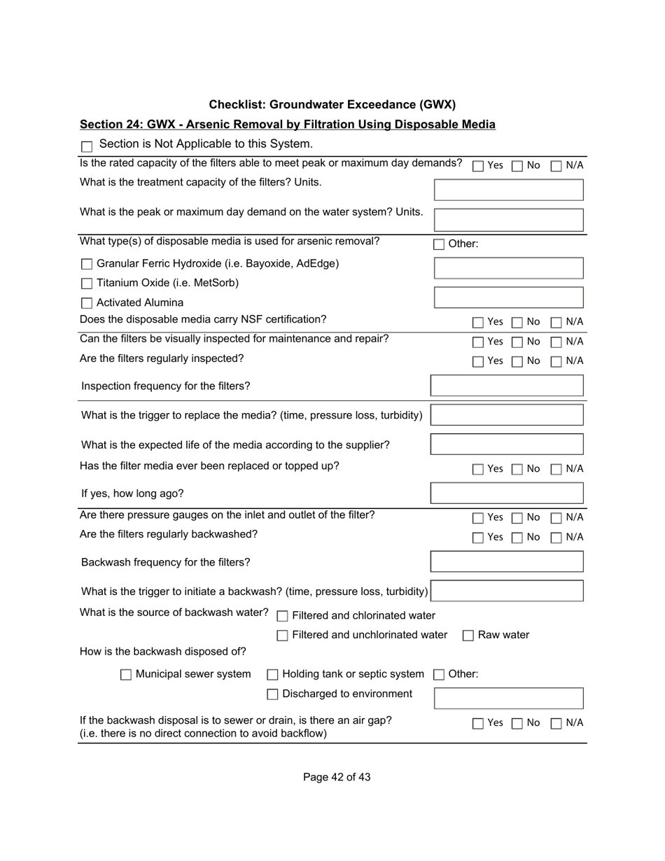 Qualified Person Assessment or Self-assessment - Checklist: Groundwater Exceedance (Gwx) - Manitoba, Canada, Page 42