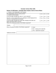 Qualified Person Assessment or Self-assessment - Checklist: Surface Water (SW) - Manitoba, Canada, Page 13