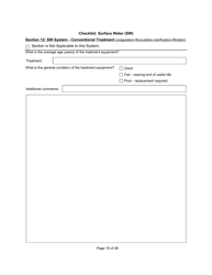 Qualified Person Assessment or Self-assessment - Checklist: Surface Water (SW) - Manitoba, Canada, Page 19