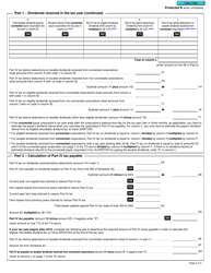 Form T2 Schedule 3 Dividends Received, Taxable Dividends Paid, and Part IV Tax Calculation (2019 and Later Tax Years) - Canada, Page 2
