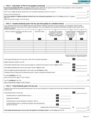 Form T2 Schedule 3 Dividends Received, Taxable Dividends Paid, and Part IV Tax Calculation (2019 and Later Tax Years) - Canada, Page 3