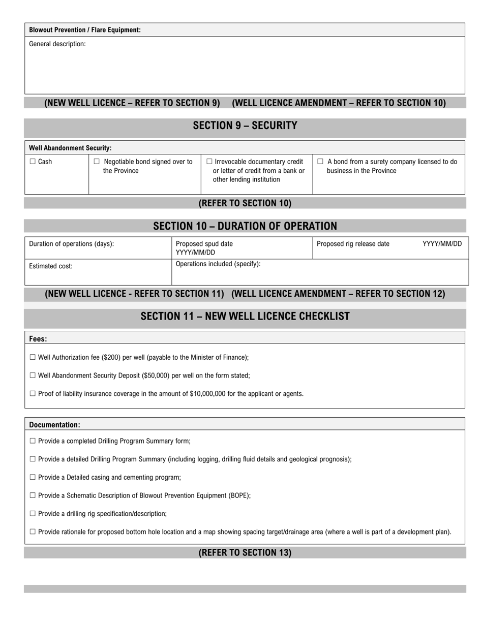 Well Licence Application - New Brunswick, Canada, Page 4