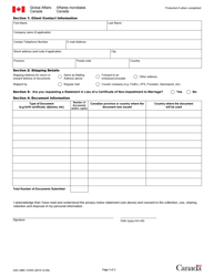 Form GAC-AMC2165 Request for Authentication Service - Canada (English/French), Page 3