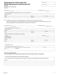 Form 35 (PFA754) Application for Order Under the Family Maintenance Enforcement Act - British Columbia, Canada, Page 4