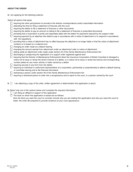 Form 35 (PFA754) Application for Order Under the Family Maintenance Enforcement Act - British Columbia, Canada, Page 6