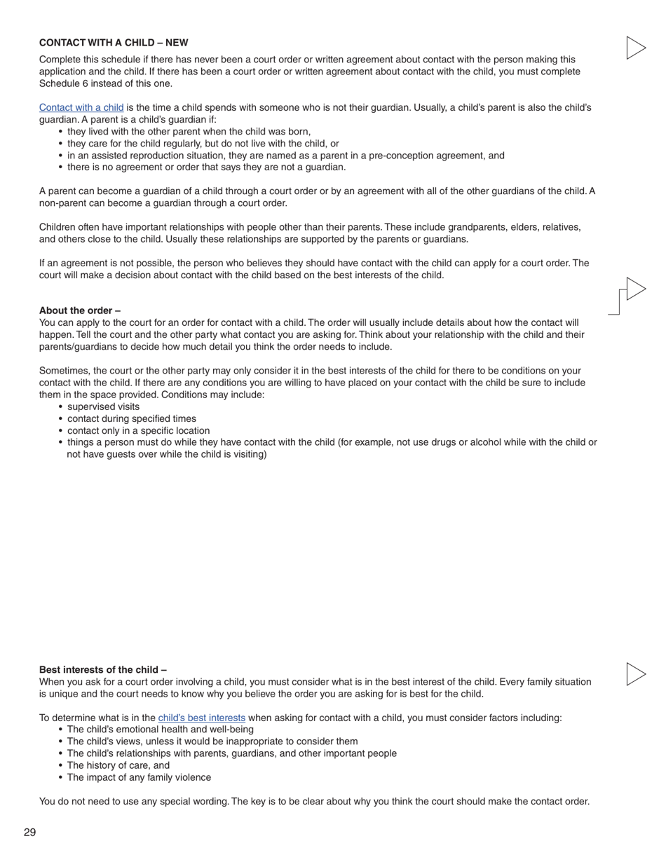 Form 3 (PFA712) Application About a Family Law Matter - British Columbia, Canada, Page 29