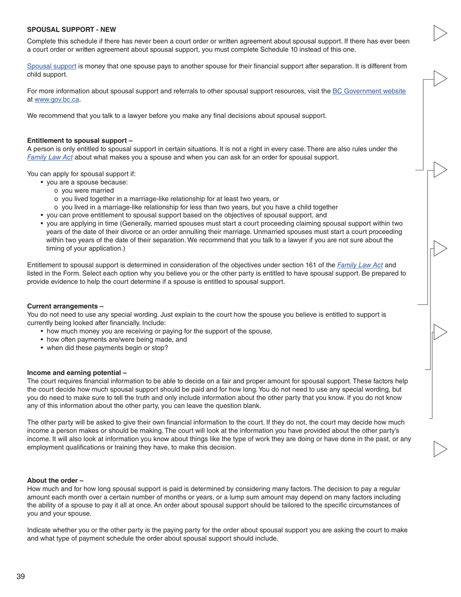 Form 3 (PFA712) Application About a Family Law Matter - British Columbia, Canada, Page 39