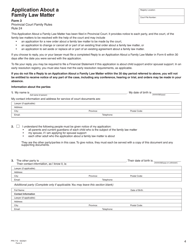 Form 3 (PFA712) Application About a Family Law Matter - British Columbia, Canada, Page 4