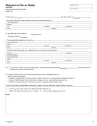 Form 28 (PFA745) Request to File an Order - British Columbia, Canada, Page 4