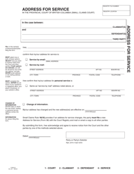 SCR Form 38 (SCL057) Address for Service - British Columbia, Canada, Page 3