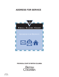 Document preview: SCR Form 38 (SCL057) Address for Service - British Columbia, Canada