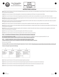 Form AU-202 Resident Wholesaler Cigarette Tax Report - New Hampshire, Page 5