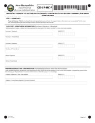 Form CD-57-HC-P Real Estate Transfer Tax Declaration of Consideration for Real Estate Holding Companies (Purchaser) - New Hampshire, Page 4