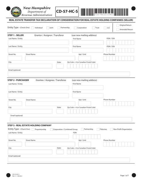 Form CD-57-HC-S  Printable Pdf