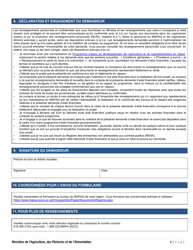 Forme PADAAR-001 Formulaire De Demande D&#039;aide Financiere - Programme D&#039;appui Au Developpement De L&#039;agriculture Et De L&#039;agroalimentaire En Region - Quebec, Canada (French), Page 6