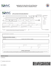 Form GU-12 Application for Non-driver Id and Physician Certification for Blind or Disabled Person - New Jersey
