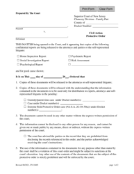 Form 10485 Civil Action Protective Order - New Jersey