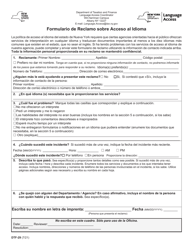 Document preview: Formulario DTF-29 Formulario De Reclamo Sobre Acceso Al Idioma - New York (Spanish)