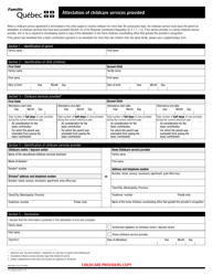 Form FO-0602A Attestation of Childcare Services Provided - Quebec, Canada, Page 2